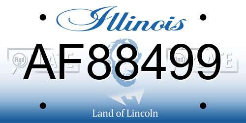 AF88499 Illinois License Plate