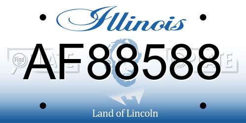 AF88588 Illinois License Plate