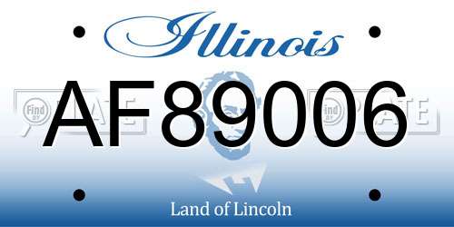 AF89006 Illinois License Plate