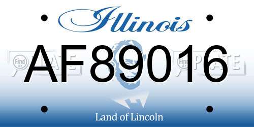 AF89016 Illinois License Plate
