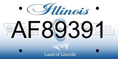 AF89391 Illinois License Plate
