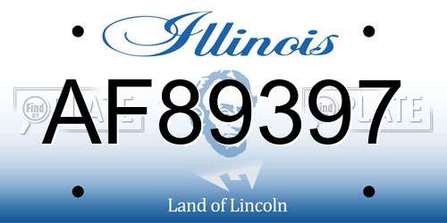 AF89397 Illinois License Plate