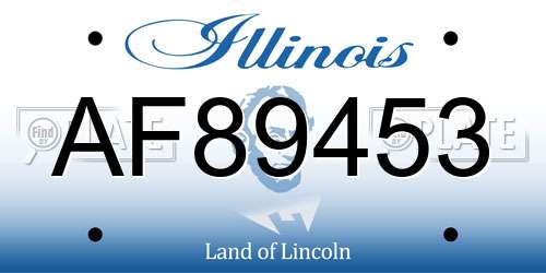 AF89453 Illinois License Plate