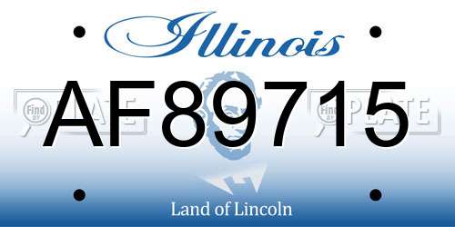 AF89715 Illinois License Plate