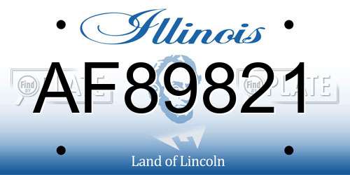 AF89821 Illinois License Plate