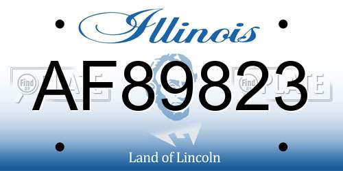 AF89823 Illinois License Plate