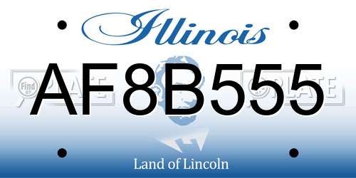 AF8B555 Illinois License Plate