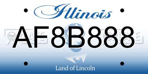 AF8B888 Illinois License Plate