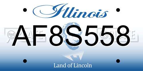 AF8S558 Illinois License Plate