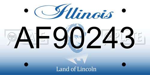 AF90243 Illinois License Plate