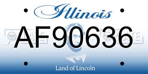AF90636 Illinois License Plate