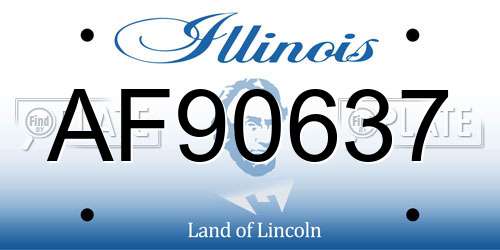 AF90637 Illinois License Plate