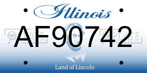 AF90742 Illinois License Plate