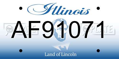 AF91071 Illinois License Plate