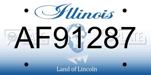 AF91287 Illinois License Plate