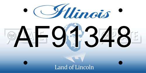 AF91348 Illinois License Plate