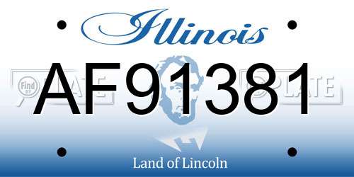 AF91381 Illinois License Plate