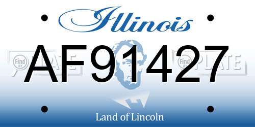 AF91427 Illinois License Plate