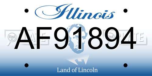 AF91894 Illinois License Plate