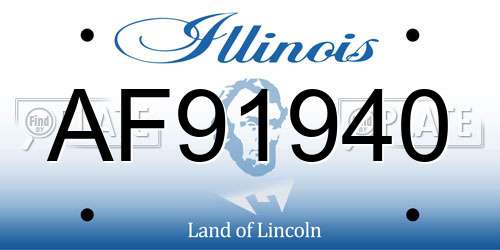 AF91940 Illinois License Plate