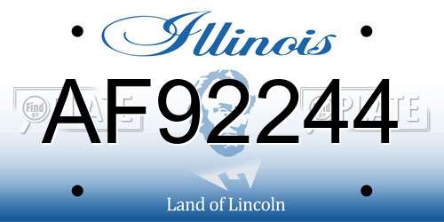 AF92244 Illinois License Plate