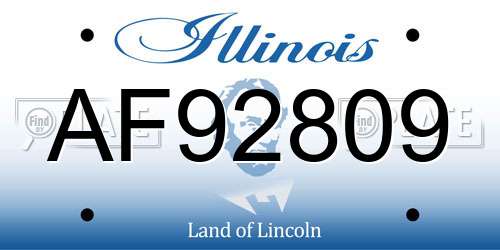 AF92809 Illinois License Plate