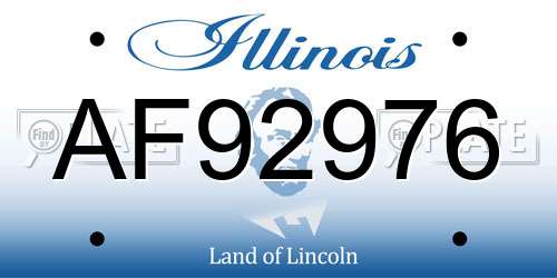 AF92976 Illinois License Plate