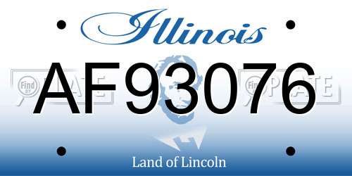 AF93076 Illinois License Plate