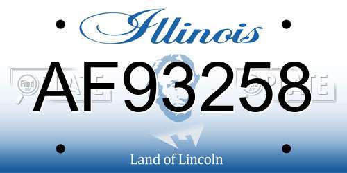 AF93258 Illinois License Plate