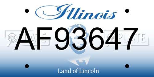 AF93647 Illinois License Plate