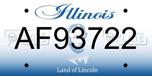 AF93722 Illinois License Plate