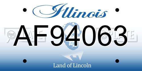 AF94063 Illinois License Plate