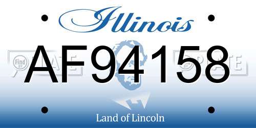 AF94158 Illinois License Plate