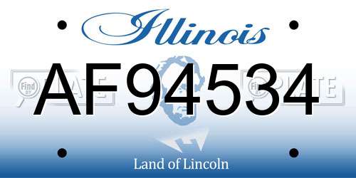 AF94534 Illinois License Plate