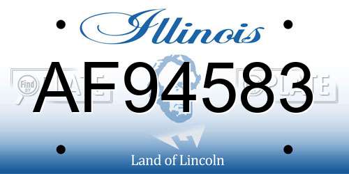 AF94583 Illinois License Plate