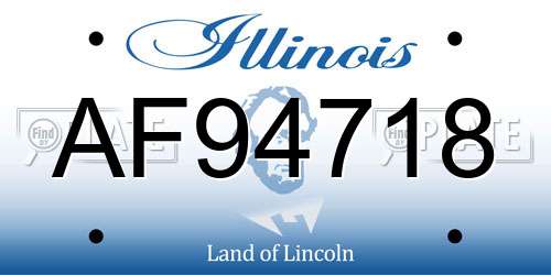 AF94718 Illinois License Plate