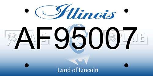 AF95007 Illinois License Plate