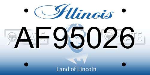AF95026 Illinois License Plate