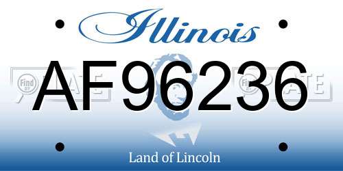AF96236 Illinois License Plate