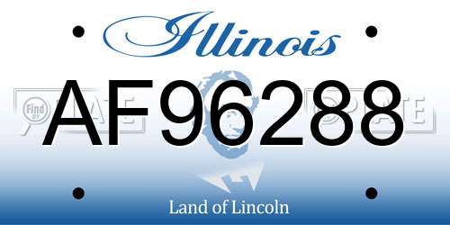 AF96288 Illinois License Plate