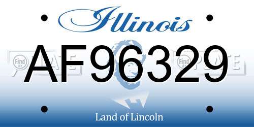 AF96329 Illinois License Plate
