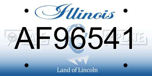 AF96541 Illinois License Plate