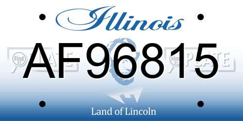 AF96815 Illinois License Plate