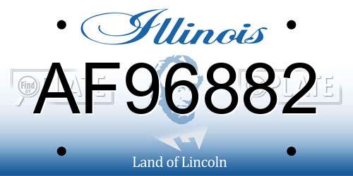 AF96882 Illinois License Plate