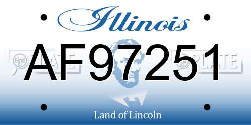 AF97251 Illinois License Plate