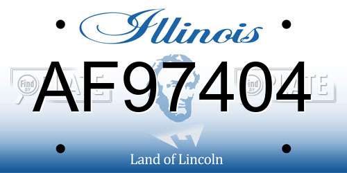 AF97404 Illinois License Plate