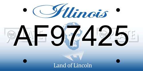 AF97425 Illinois License Plate