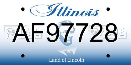 AF97728 Illinois License Plate
