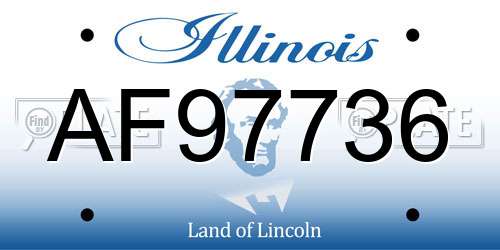 AF97736 Illinois License Plate