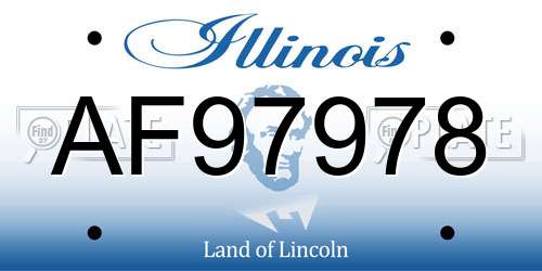 AF97978 Illinois License Plate